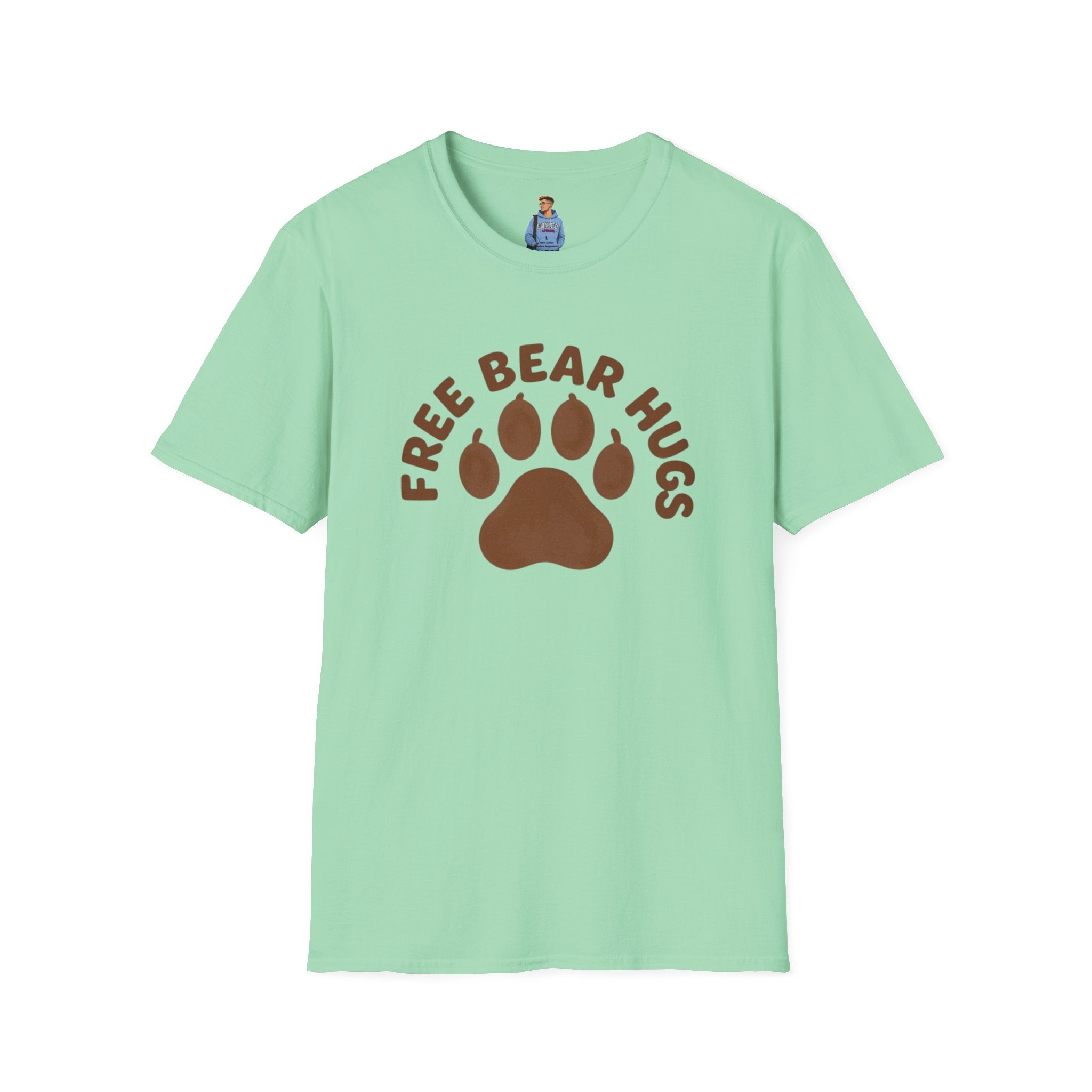 Free Bear Hugs T-Shirt — Cute Paw Print Wildlife Tee