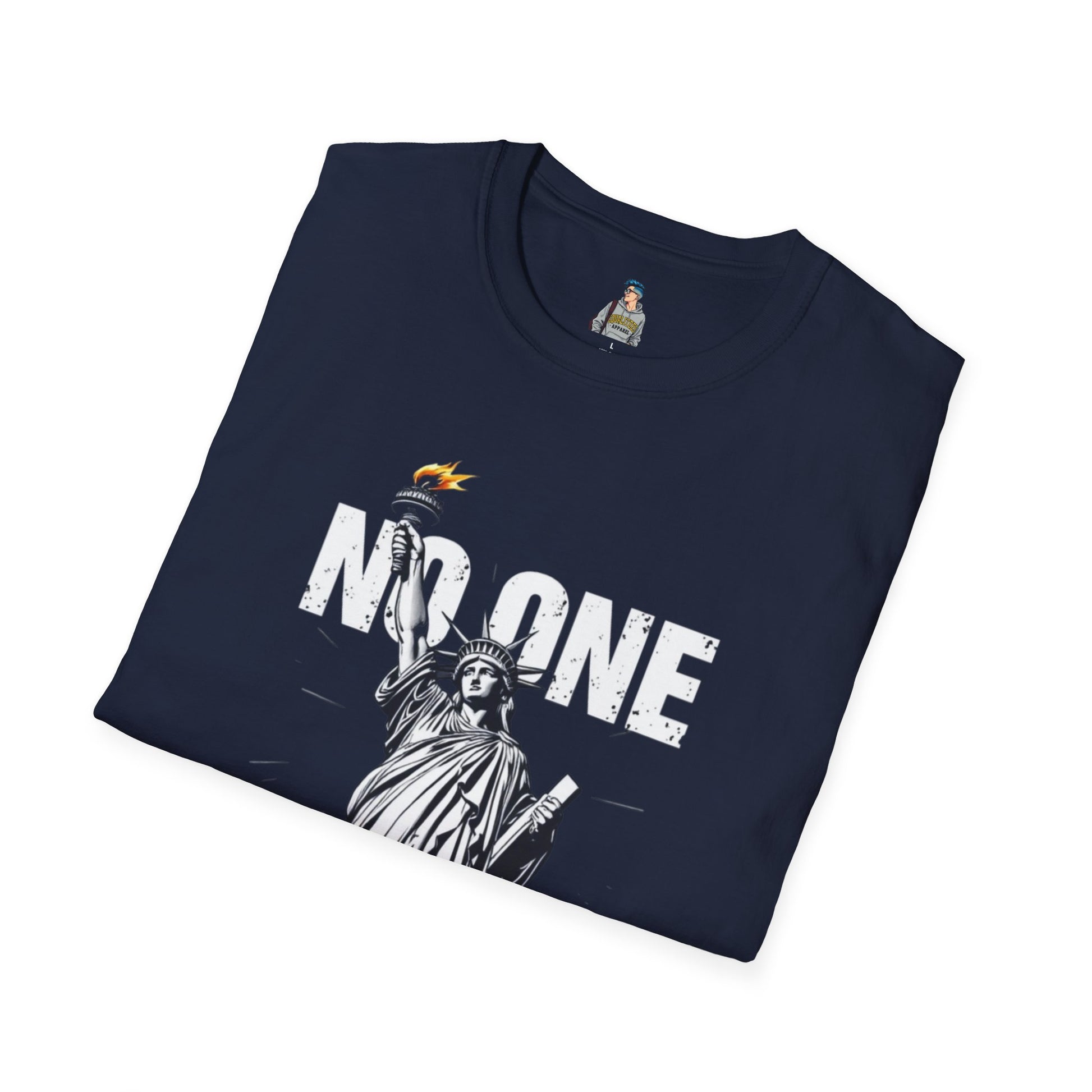Unisex Softstyle T-Shirt - 'No One Is Illegal' Graphic Tee for Social Justice Advocates