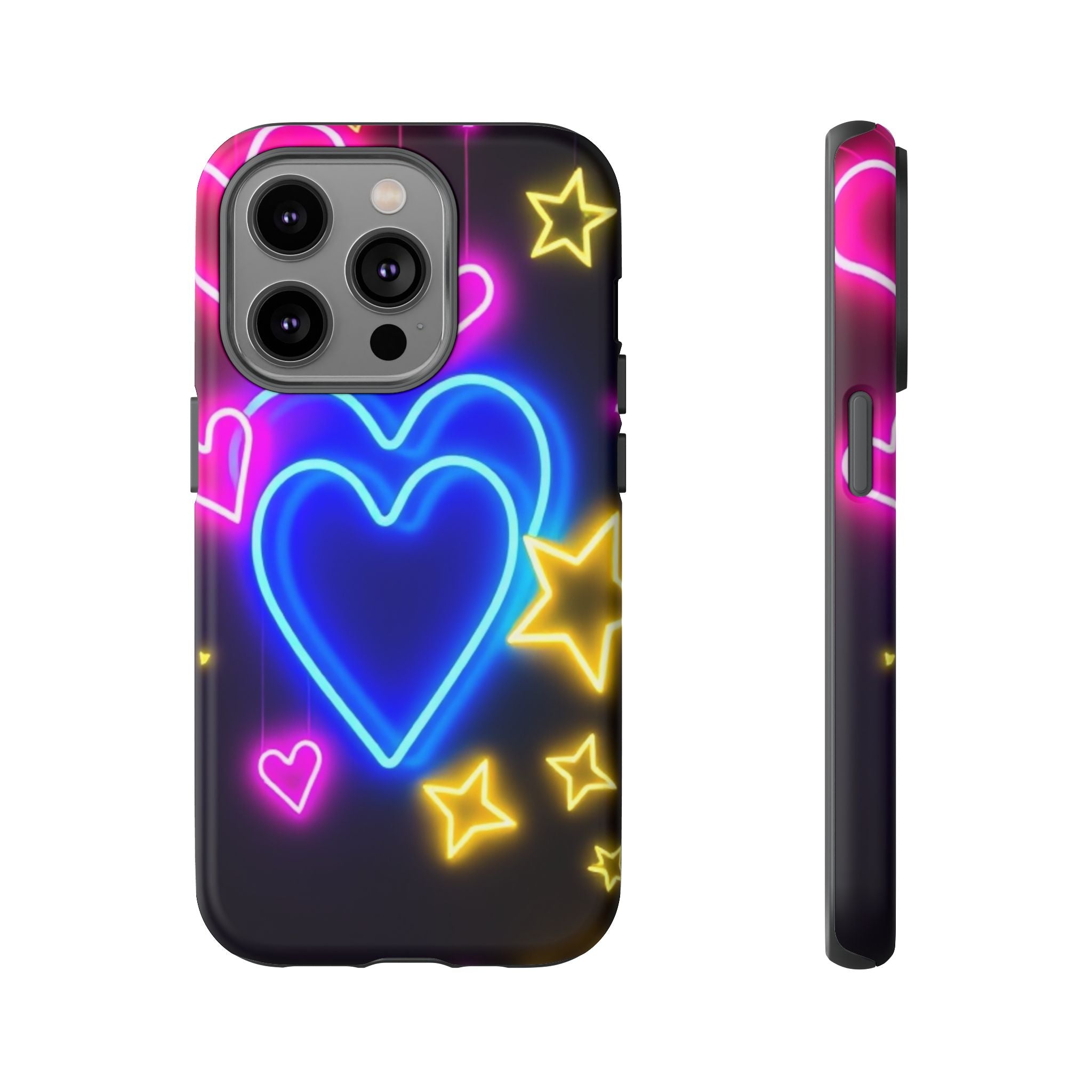 Android OR iPhone Compatible Cases - Neon Love Design - Unique Tough Cases