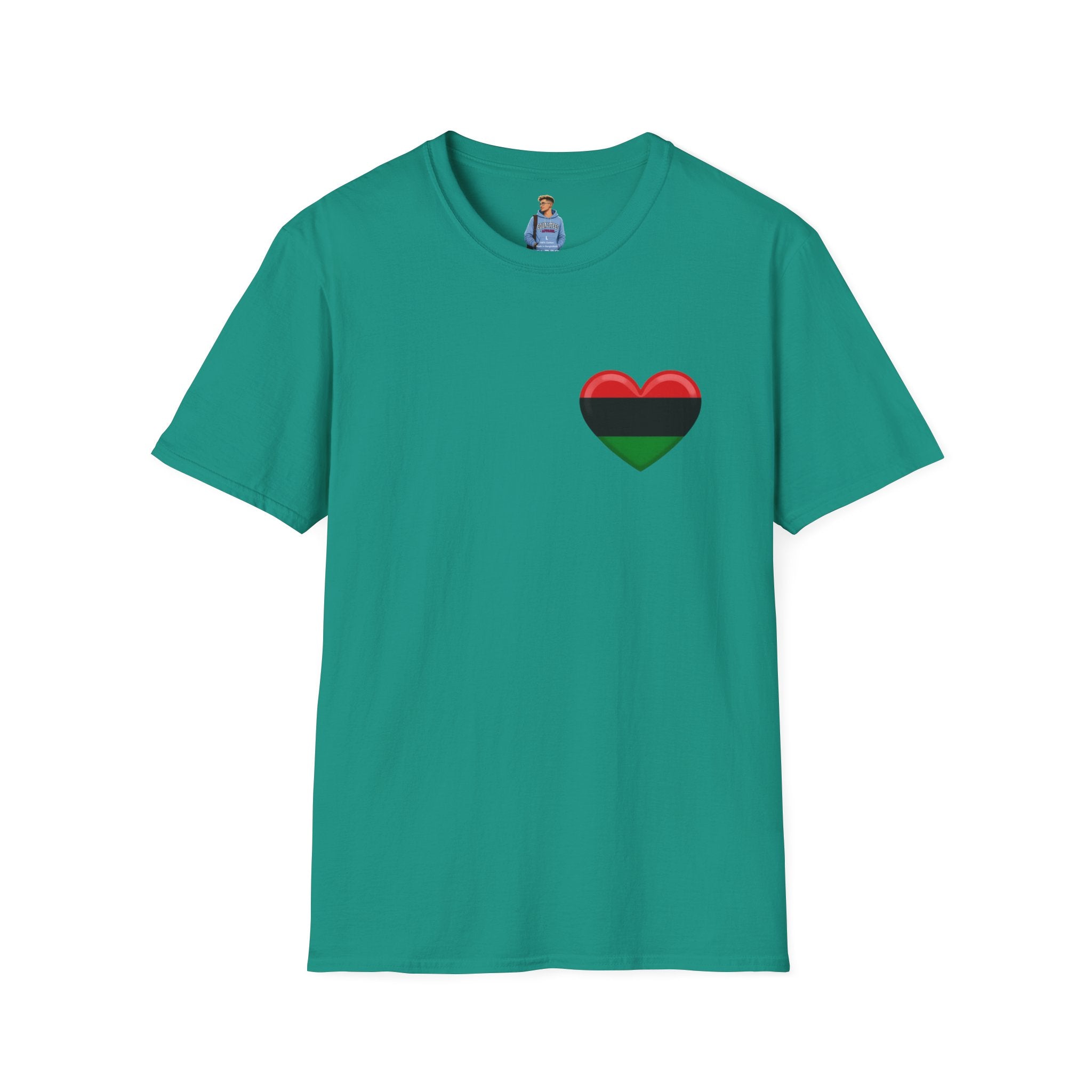 Unity and Heritage Unisex Softstyle T-Shirt with Pan-African Heart