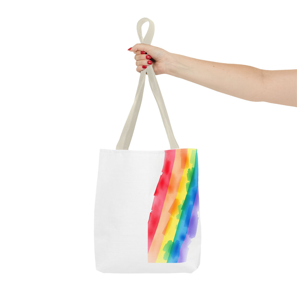 Rainbow Watercolor on Canvas Design - Tote Bag