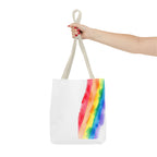 Rainbow Watercolor on Canvas Design - Tote Bag