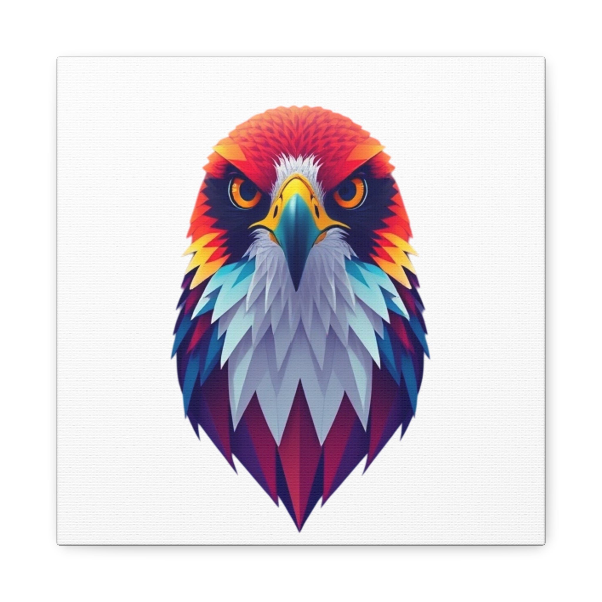 Vibrant Falcon Wall Art - Matte Stretched Canvas, Colorful Bird Decor