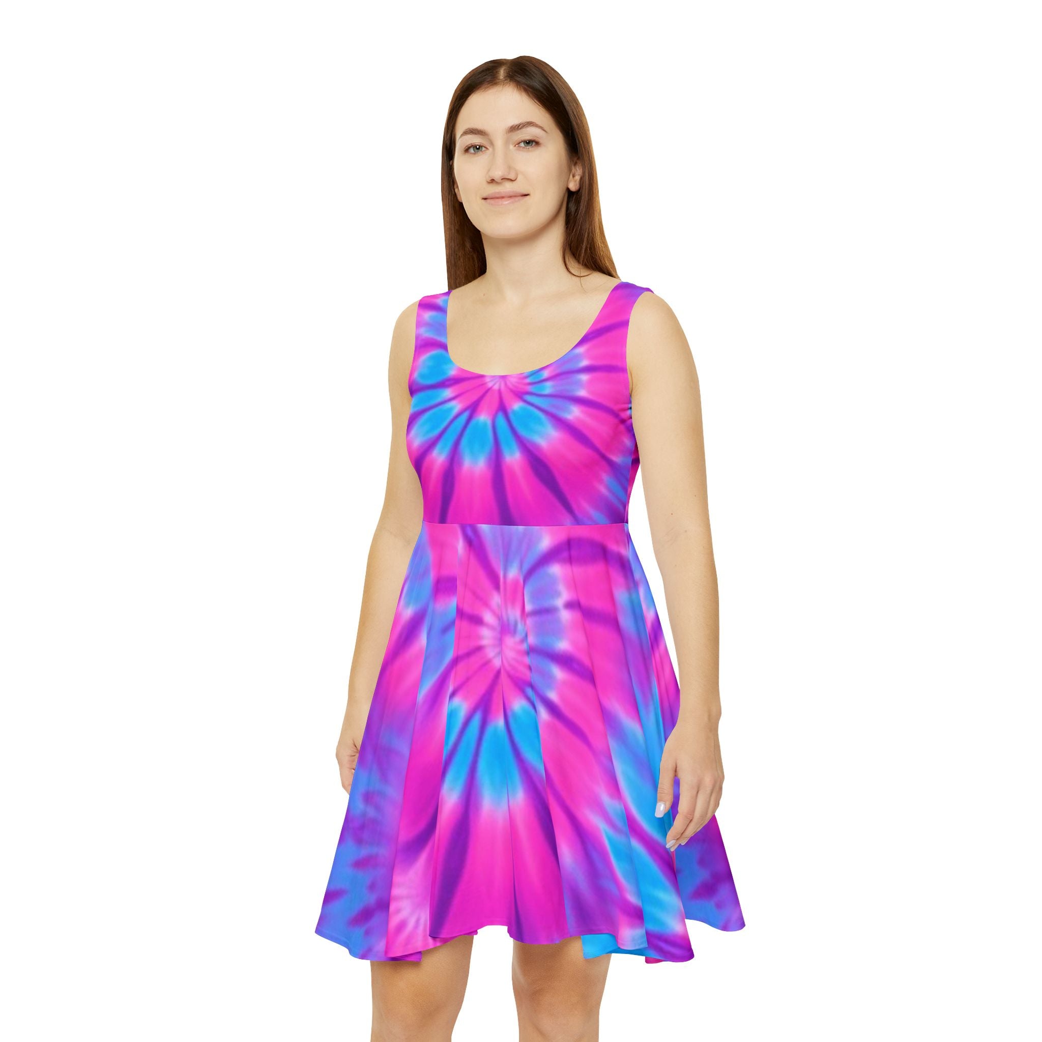 Vibrant Tie-Dye Skater Dress - Perfect for Summer Outings & Festivals