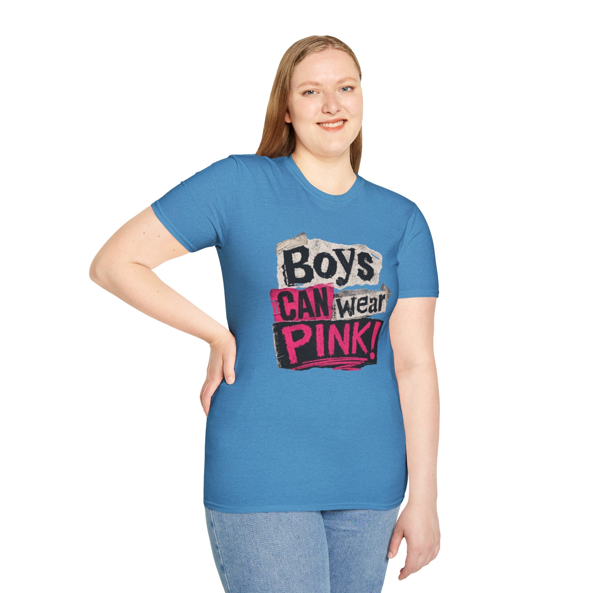 Boys Can Wear Pink T-Shirt — Bold Retro Feminist Graphic Tee