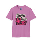 Boys Can Wear Pink T-Shirt — Bold Retro Feminist Graphic Tee