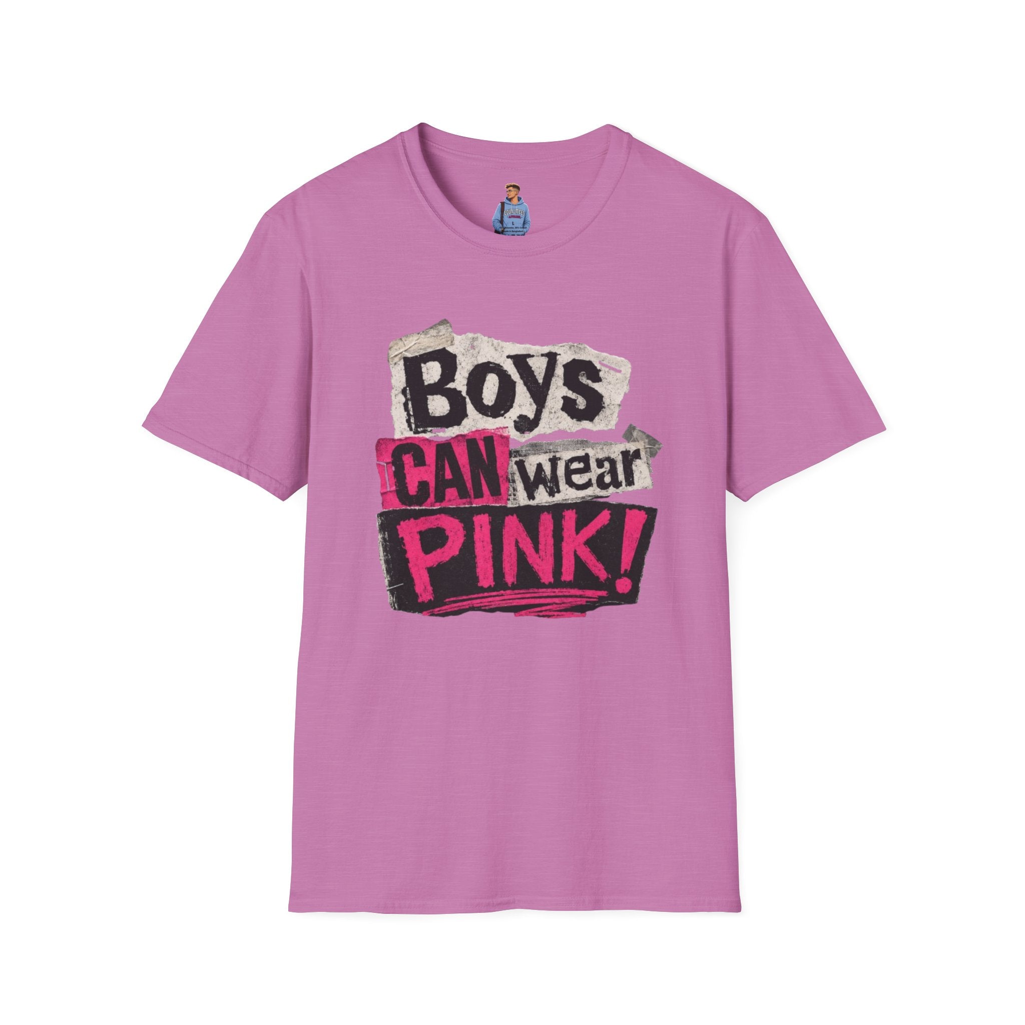 Boys Can Wear Pink T-Shirt — Bold Retro Feminist Graphic Tee
