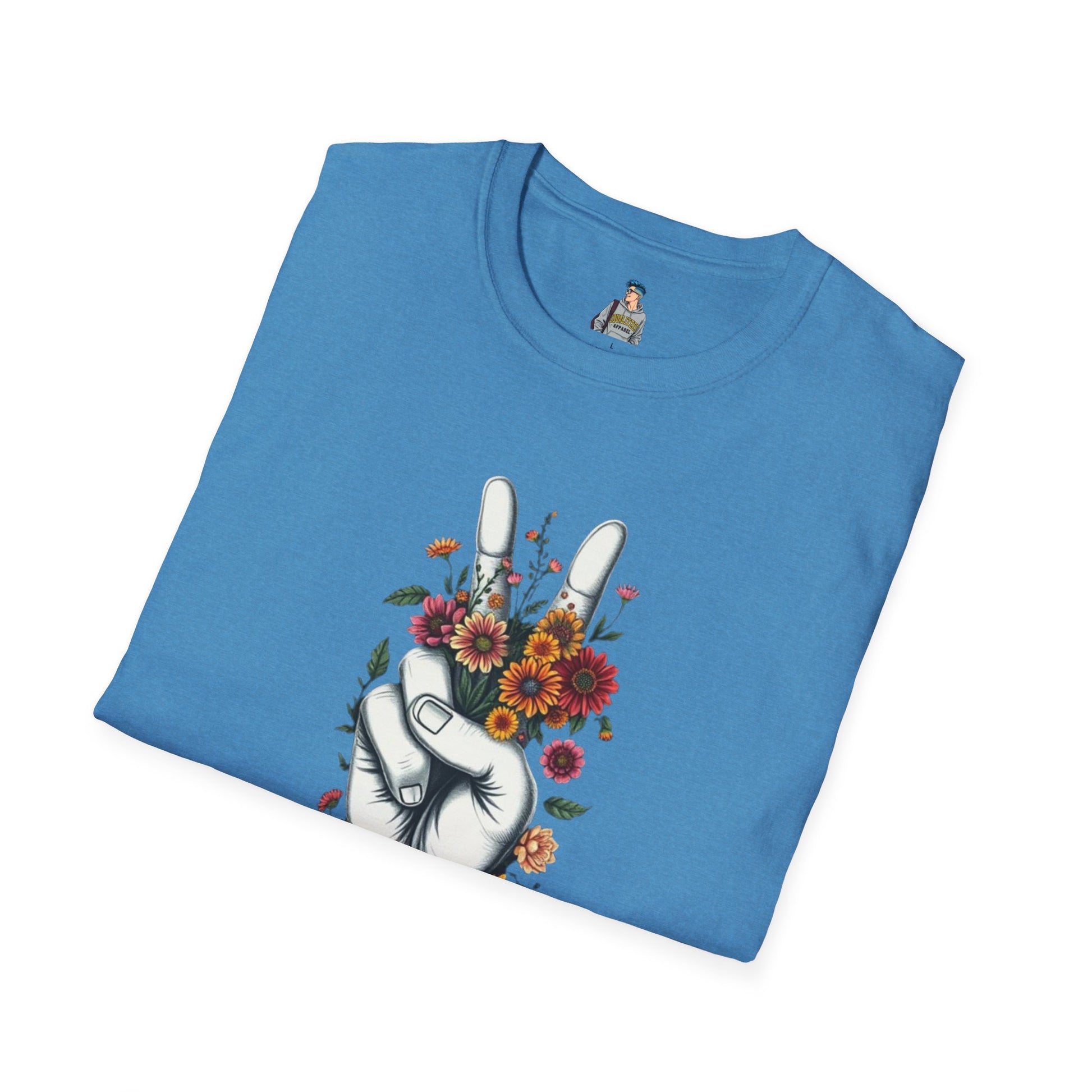 Grow Peace Unisex Softstyle T-Shirt - Boho Inspiration, Perfect for Festivals and Everyday Wear