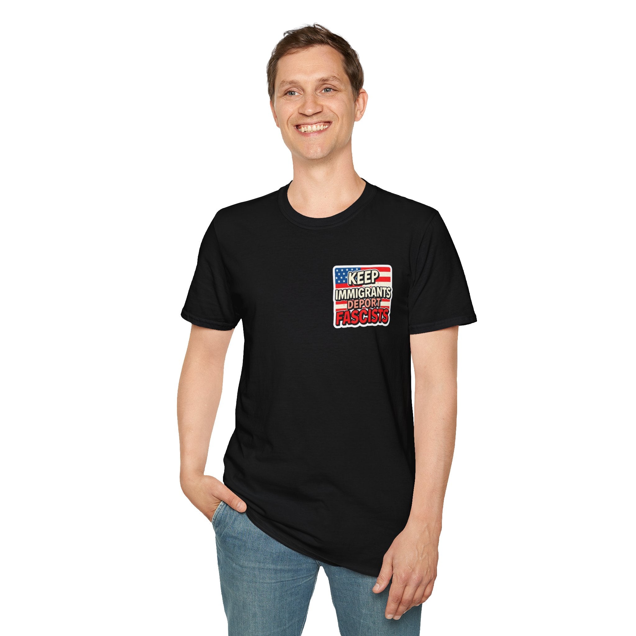 Keep Immigrants Deport Fascists Unisex Softstyle T-Shirt