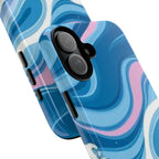 Blue & Pink Swirl Tough Case for iPhone