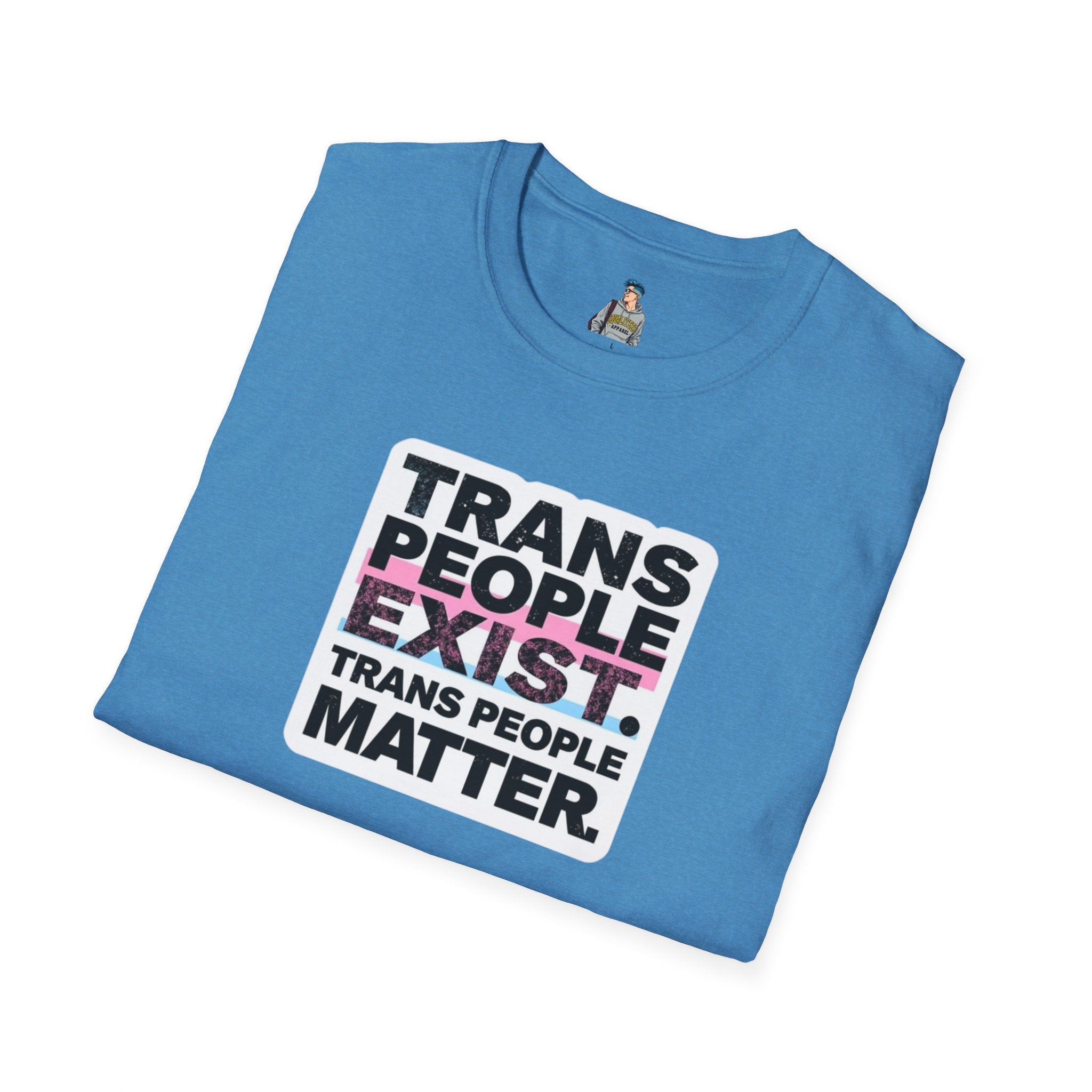 Unisex Softstyle T-Shirt - 'Trans People Exist. Trans People Matter.' Equality Apparel