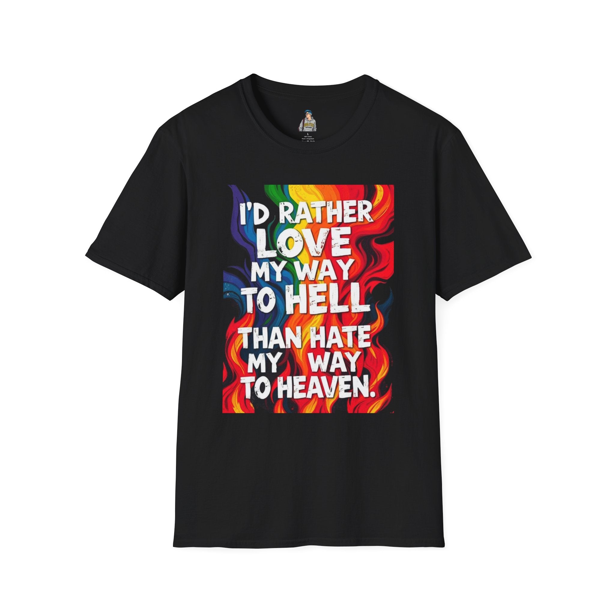 Unisex Softstyle T-Shirt - "Love My Way to Hell" Graphic Tee