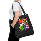 Hate Has No Place Paint Splatter Tote Bag