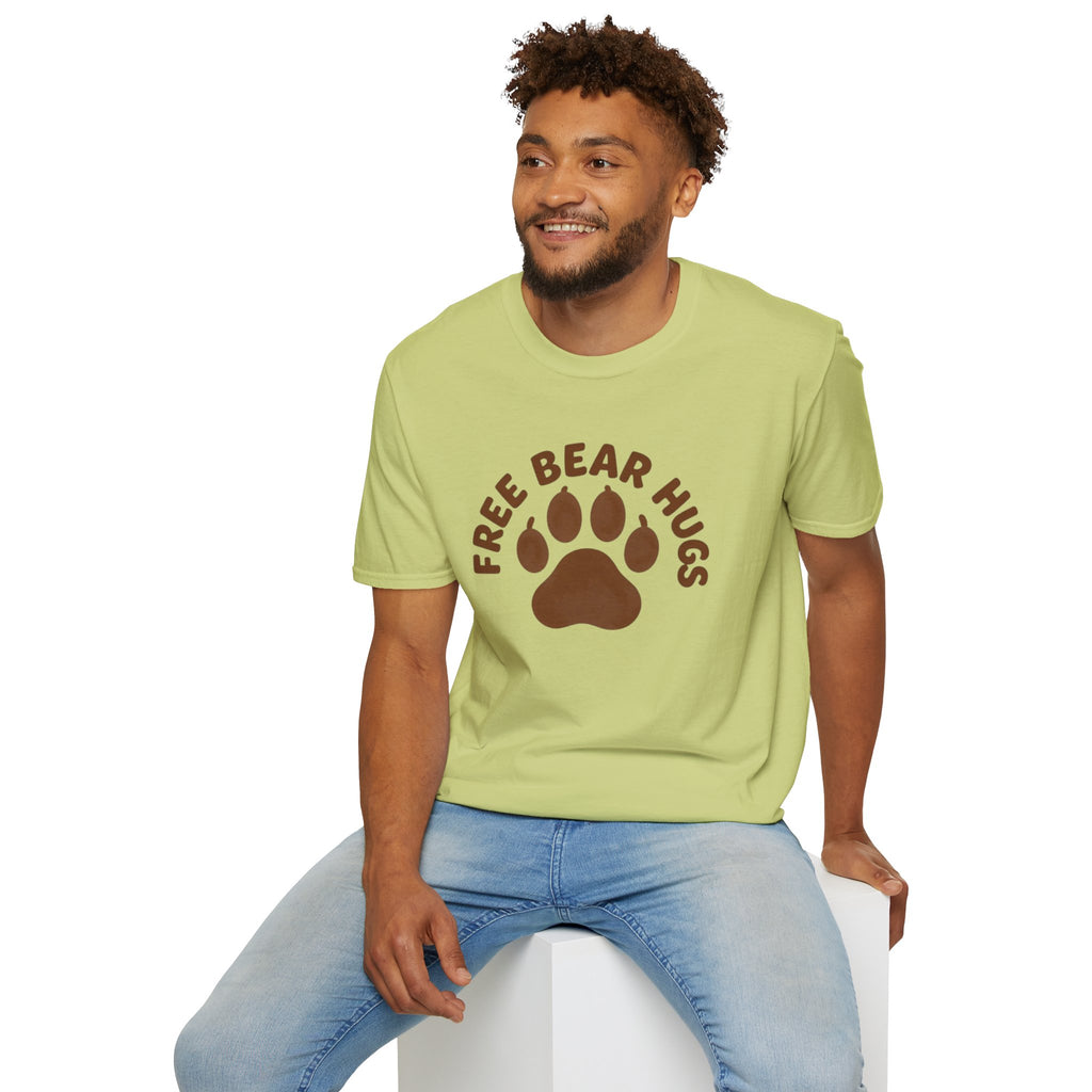 Free Bear Hugs T-Shirt — Cute Paw Print Wildlife Tee