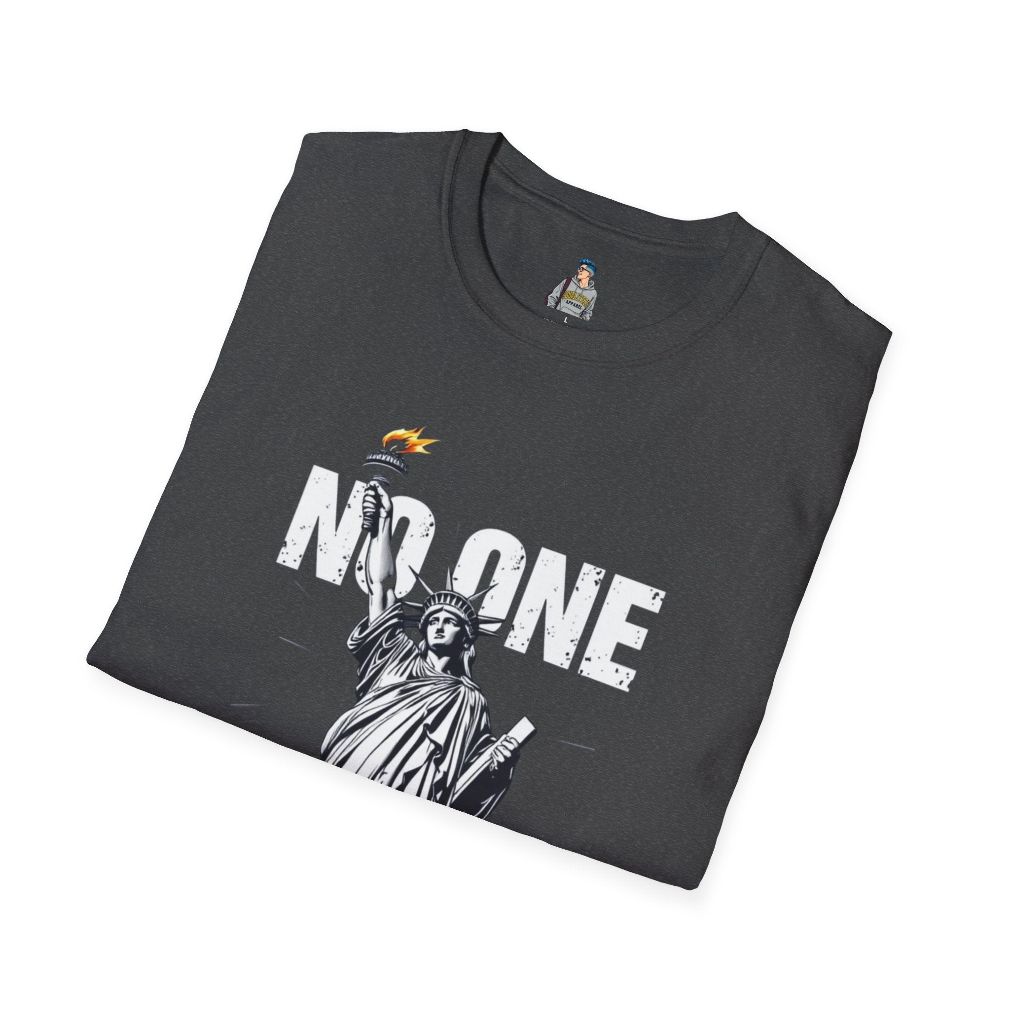 Unisex Softstyle T-Shirt - 'No One Is Illegal' Graphic Tee for Social Justice Advocates
