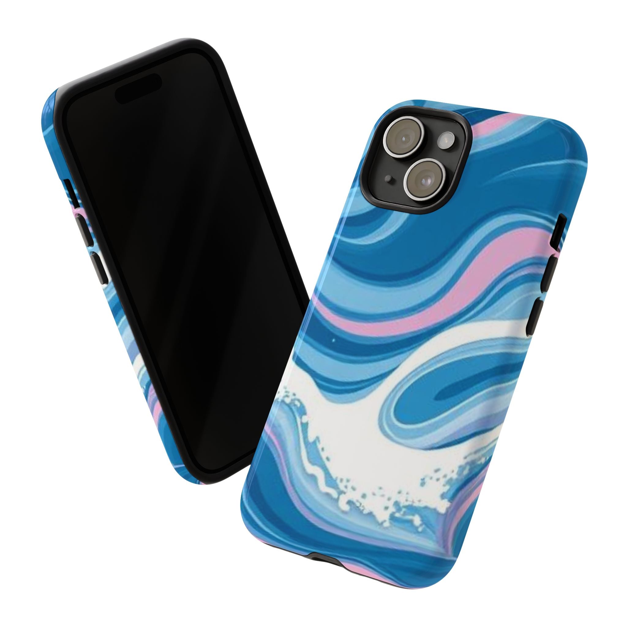 Blue & Pink Swirl Tough Case for iPhone