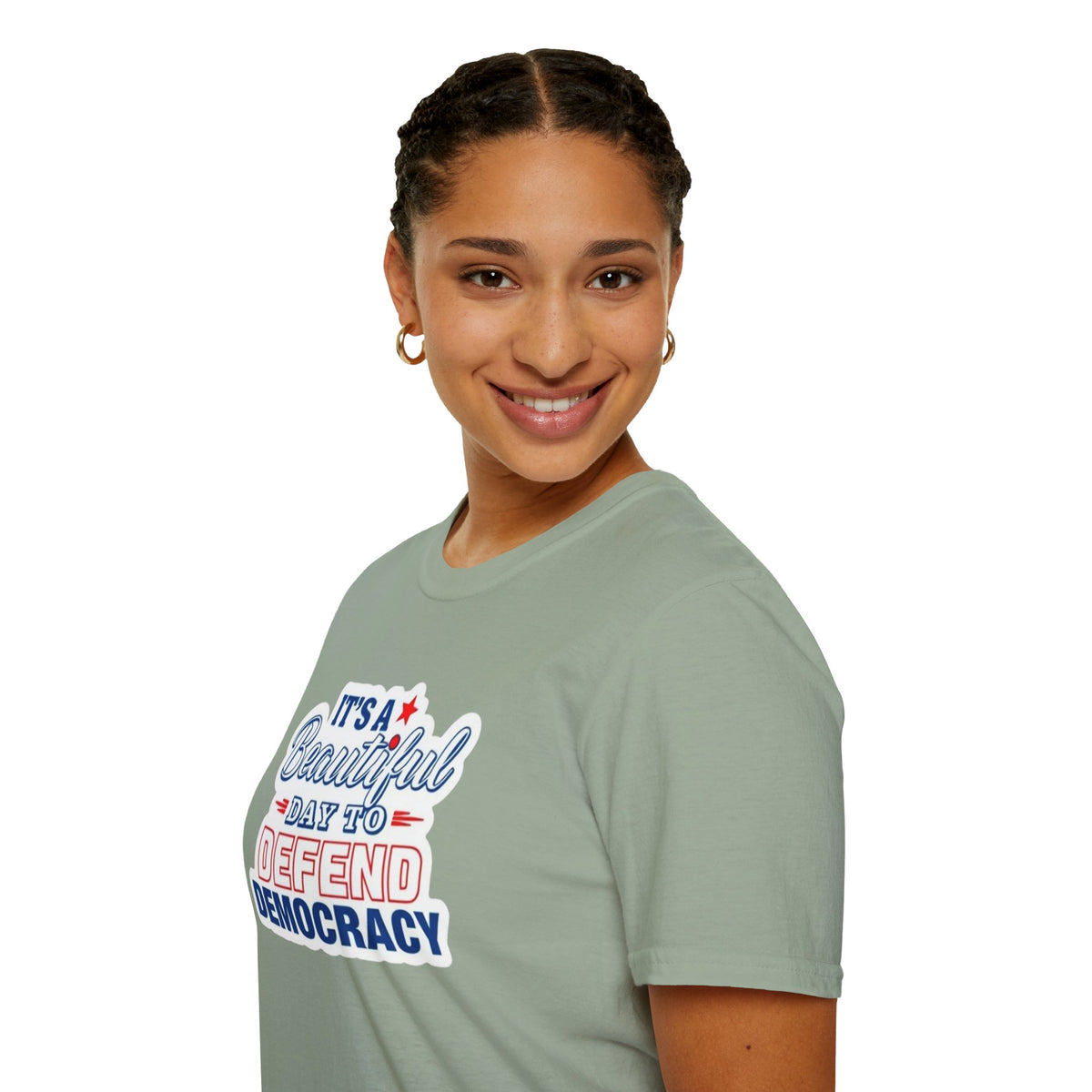 Defend Democracy Unisex Softstyle T-Shirt - Perfect for Activism and Everyday Wear