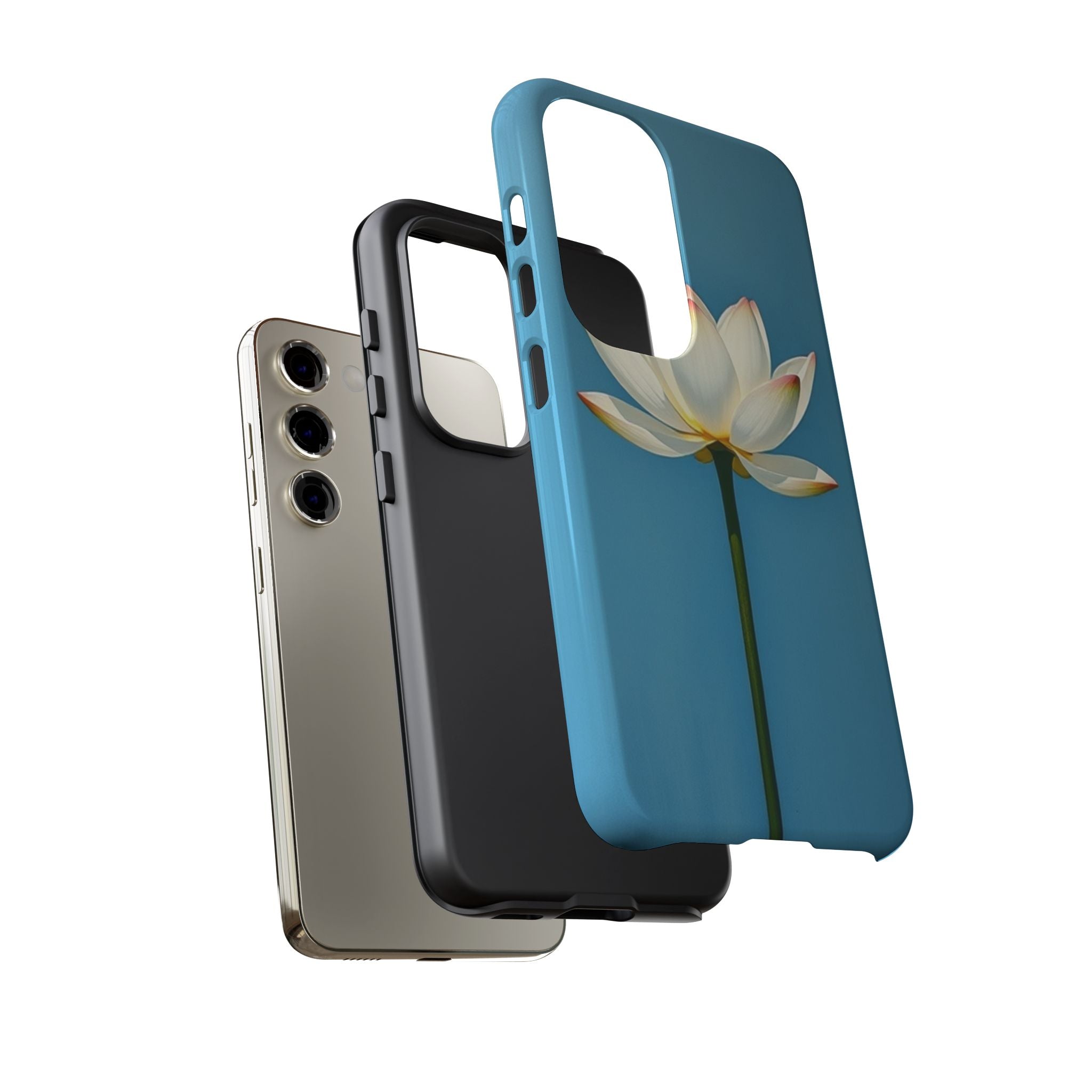 Open White Peace Lily Design Tough Case For Android & iPhone