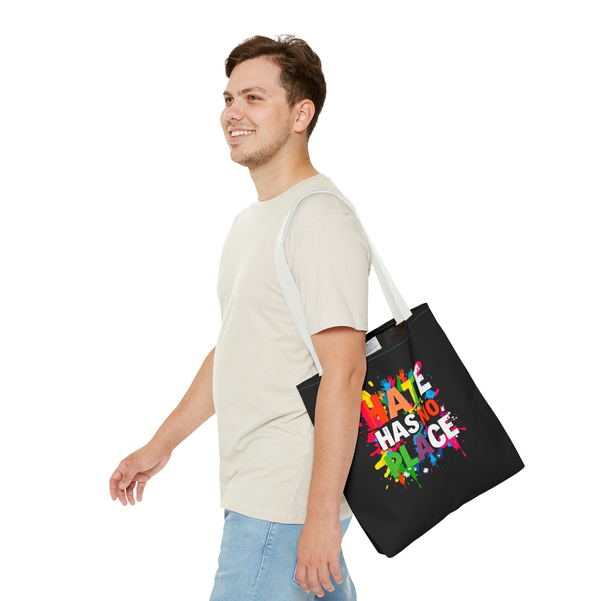Hate Has No Place Paint Splatter Tote Bag