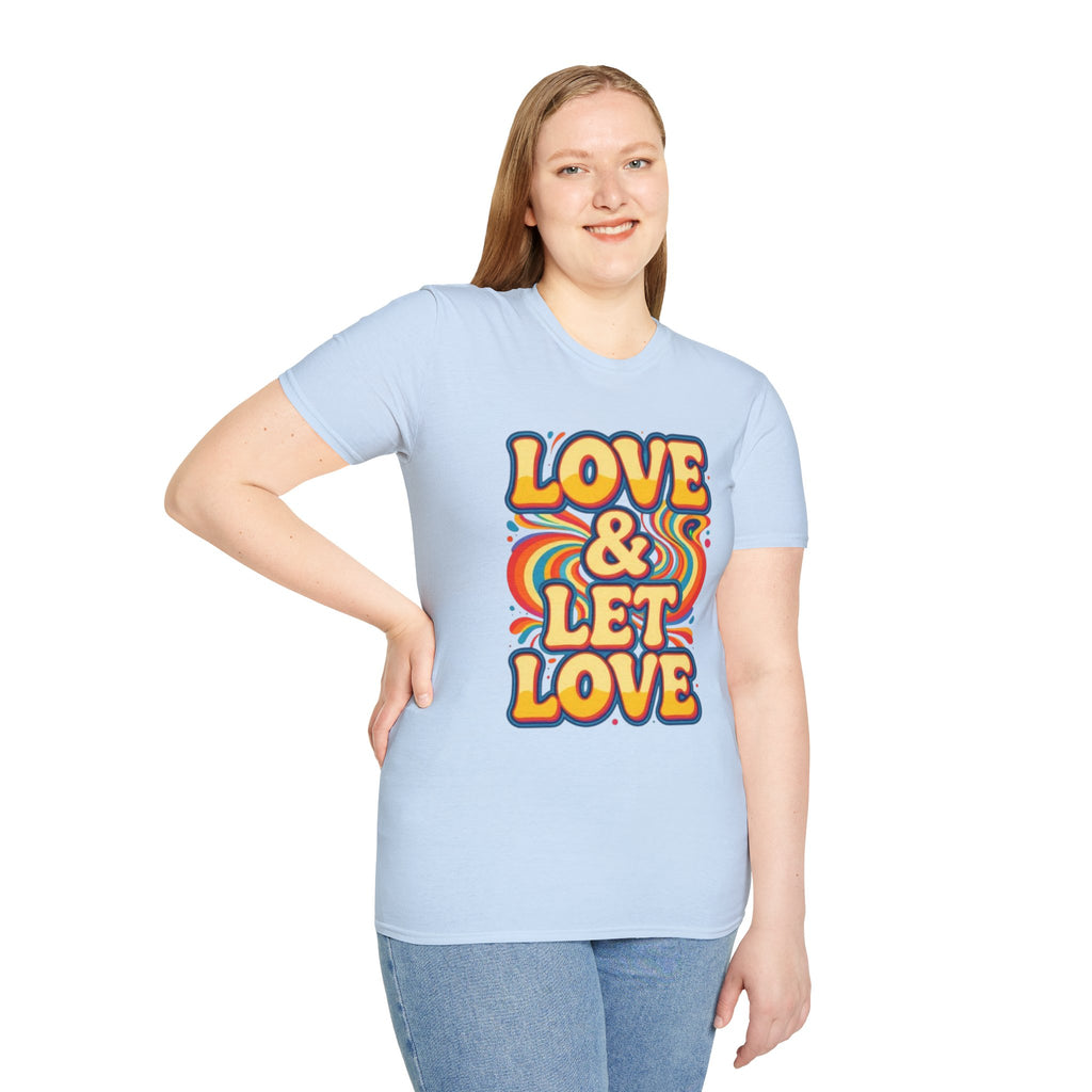 T-Shirt — "Love & Let Love" Retro Rainbow Peace Tee