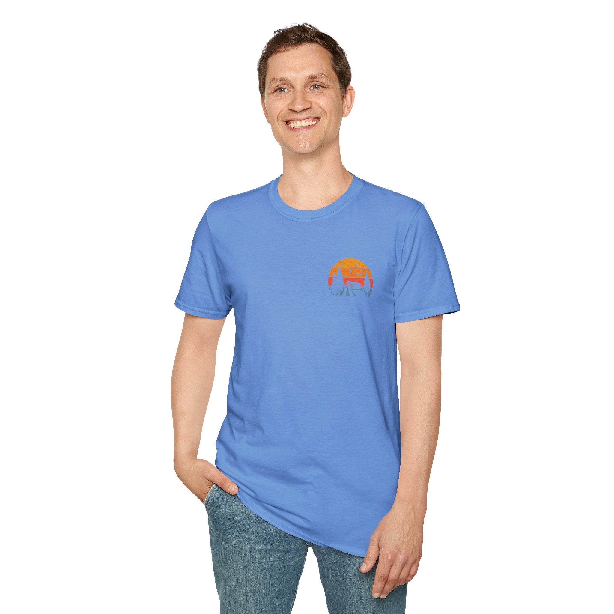 Unisex Softstyle T-Shirt - 'I'd Rather Be Camping' Adventure Tee
