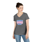 Protect Trans Kids Ladies' V-Neck T-Shirt - Supportive & Stylish Pride Apparel