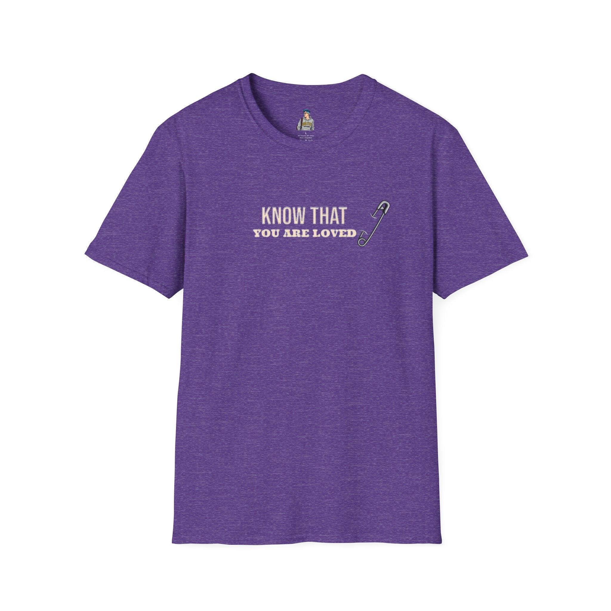 Safety Pin Know That You Are Loved Inspirational Tee Unisex Softstyle T-Shirt