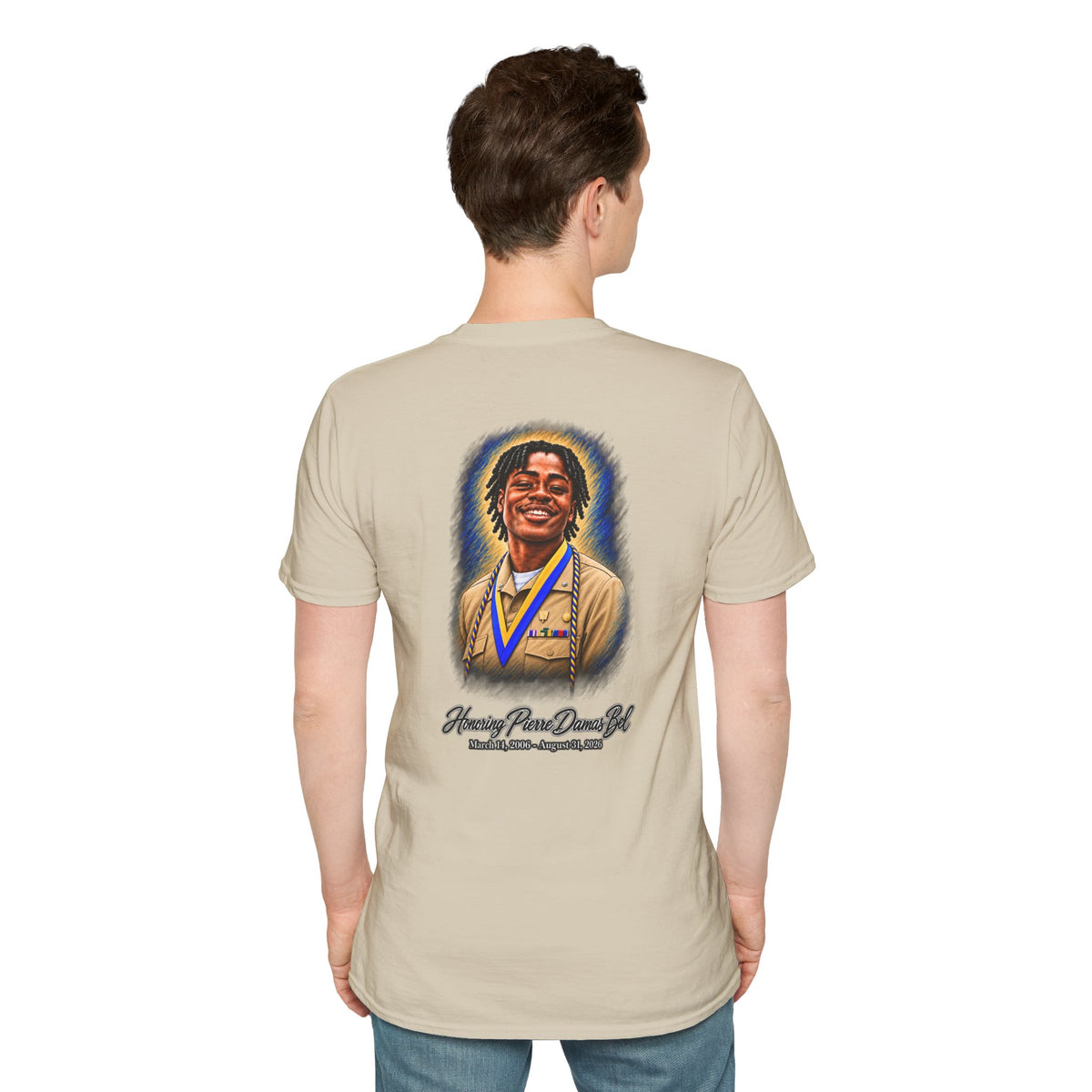 Portrait Front and Back - In Memory of Pierre Damas Bel T-Shirt