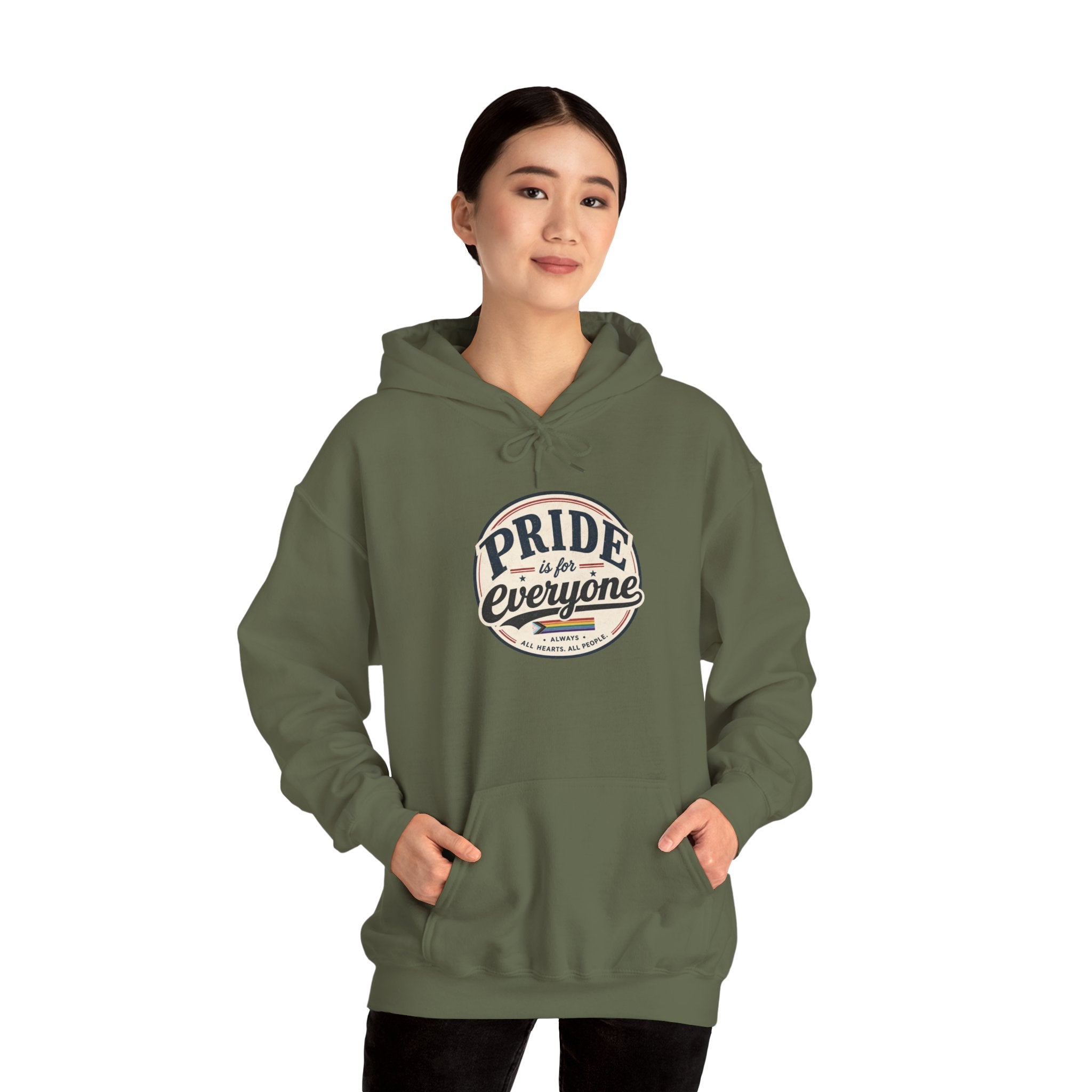 Pride Is For Everyone Pullover Hoodie — Vintage Graphic Inclusivity Sweatshirt