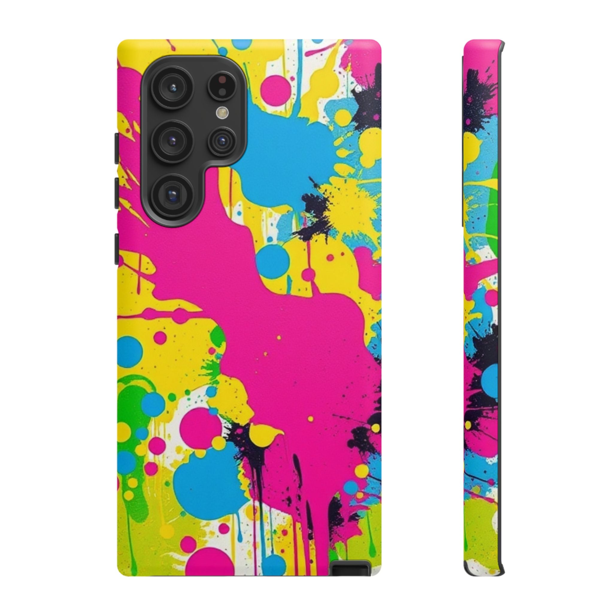 Android OR iPhone Compatible Cases - Crazy Retro Color Splash Design - Unique Tough Cases