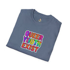 Queer Youth Exist T-Shirt | Unisex Softstyle Tee for Pride Events & Everyday Wear