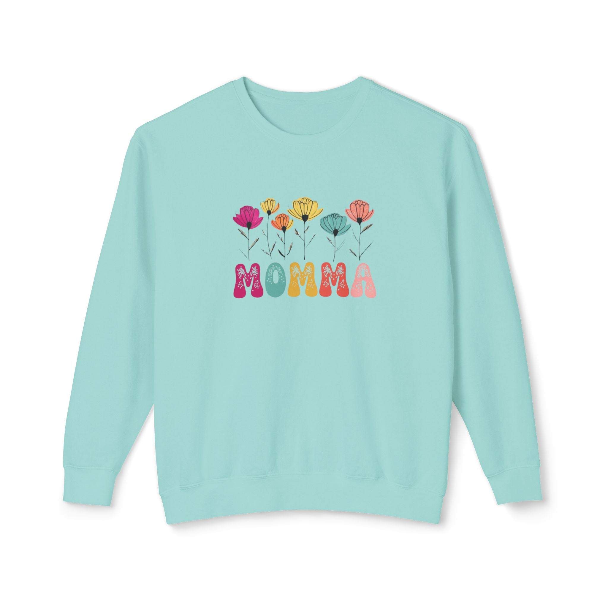 Unisex Lightweight Crewneck Sweatshirt - MAMA with Flowers
