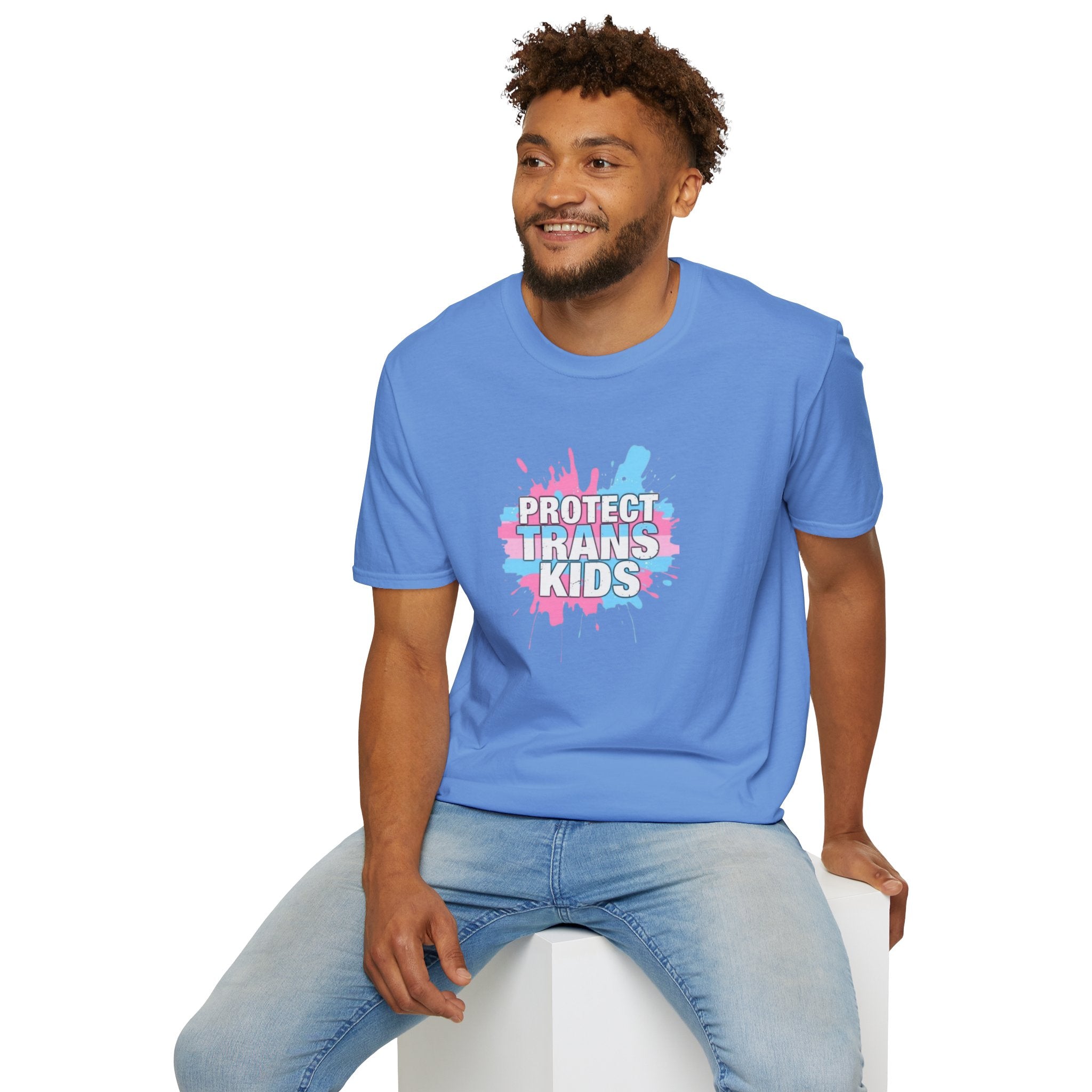 Protect Trans Kids Unisex Softstyle T-Shirt - Supportive LGBTQ+ Apparel