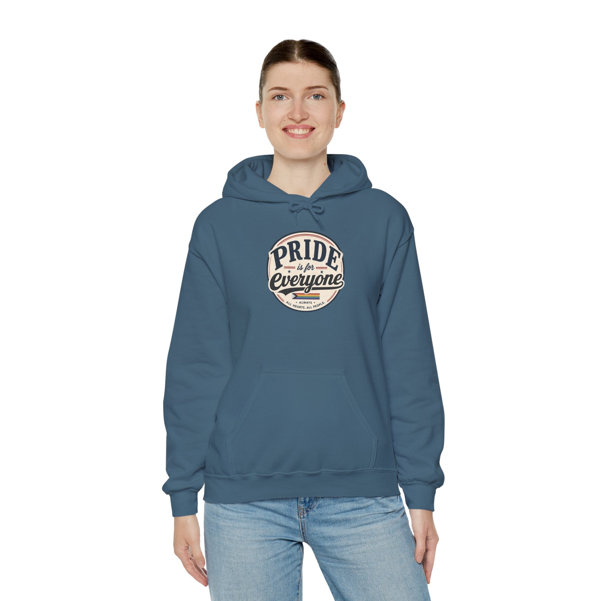 Pride Is For Everyone Pullover Hoodie — Vintage Graphic Inclusivity Sweatshirt