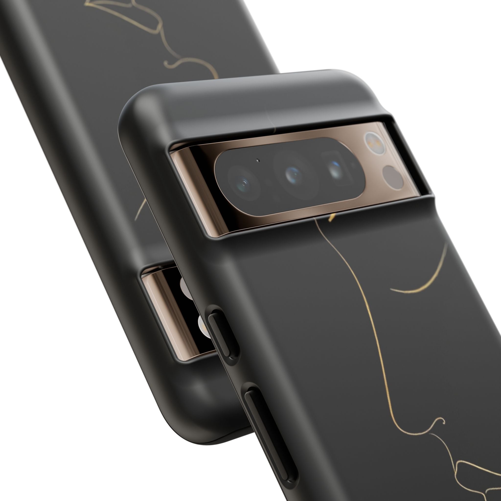 Android OR iPhone Compatible Cases - Gold Line Face Design - Unique Tough Cases