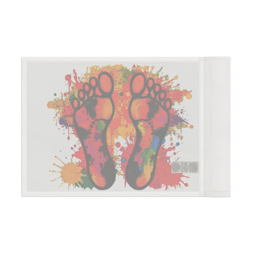 Rainbow Feet Paint Splatter Flag - Aesthetic LGBTQ+ Banner for Celebration & Home Decor