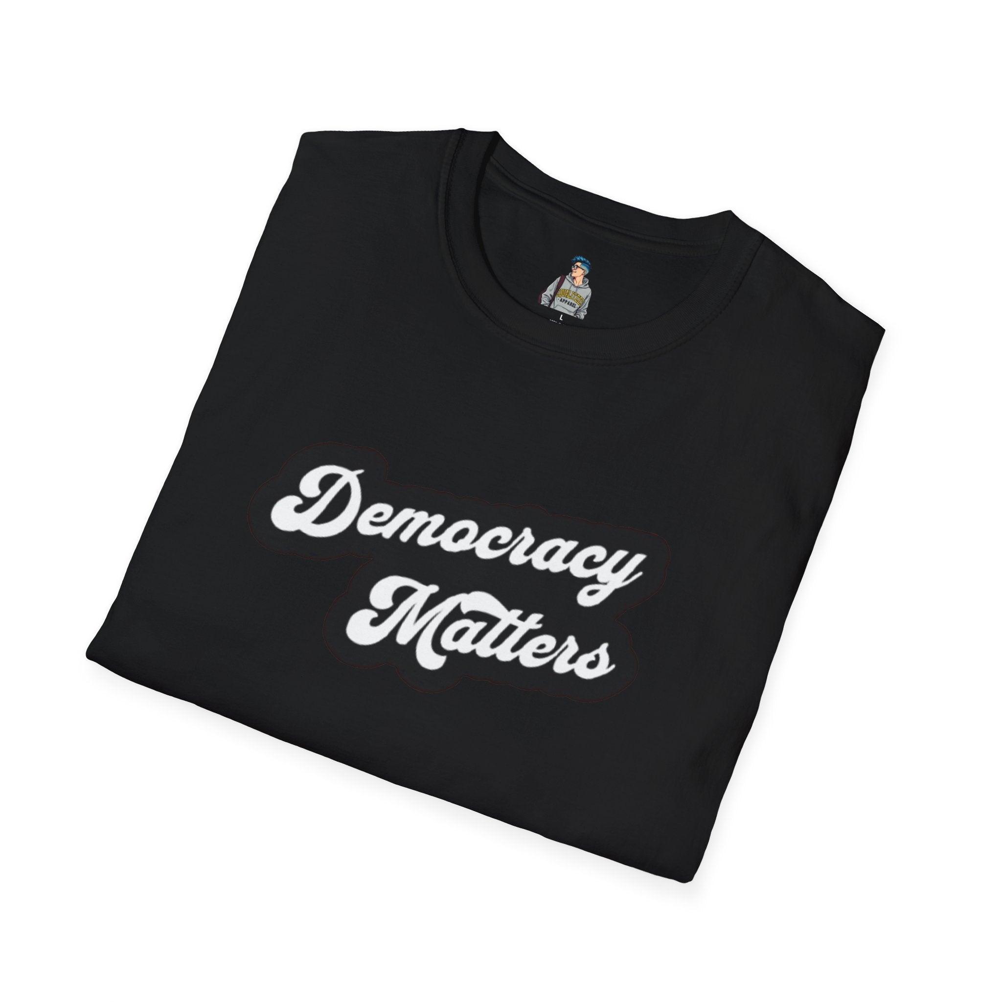 Democracy Matters T-Shirt — Retro Script Political Tee