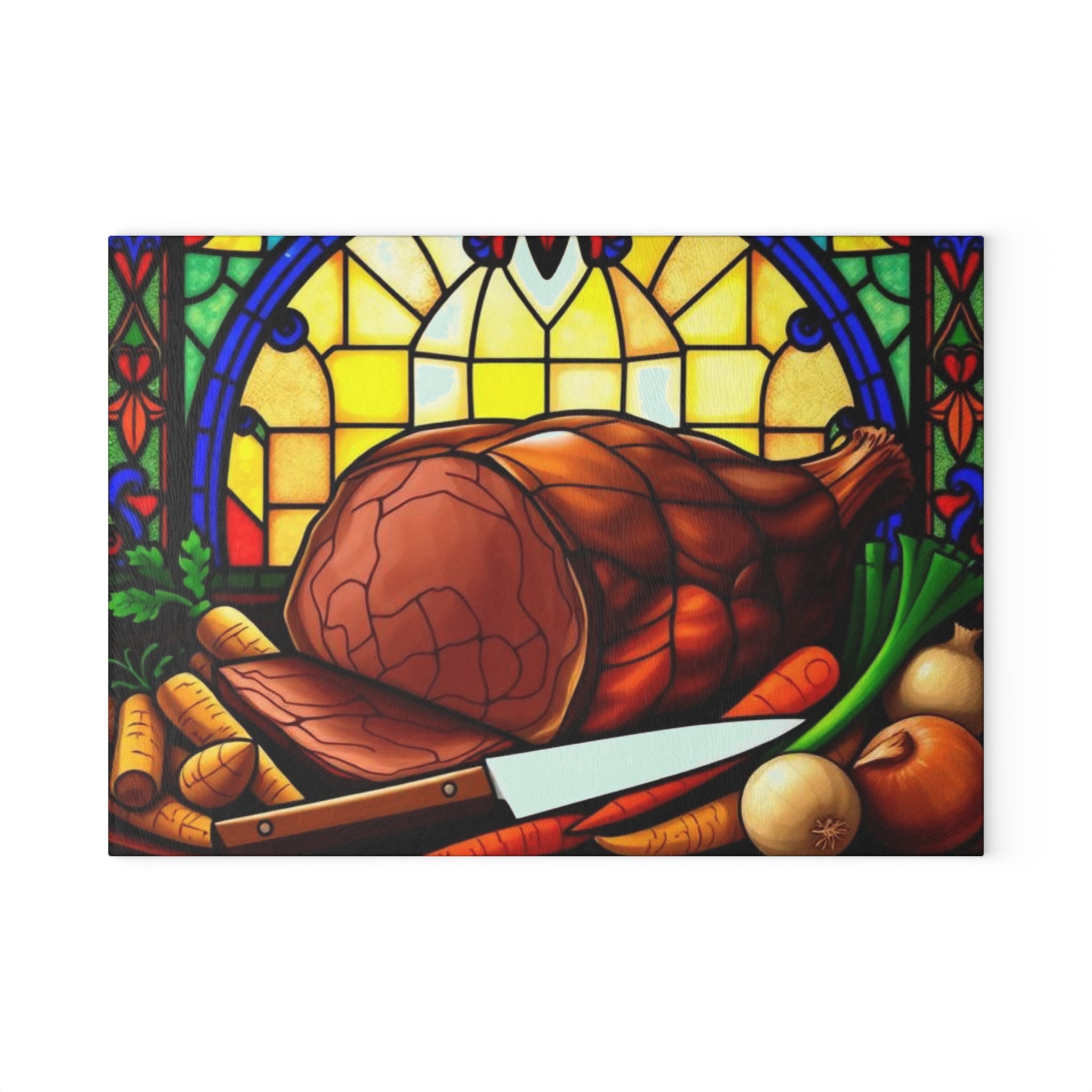 Stained Glass Design Glass Cutting Board - Perfect for Cooking and Entertaining