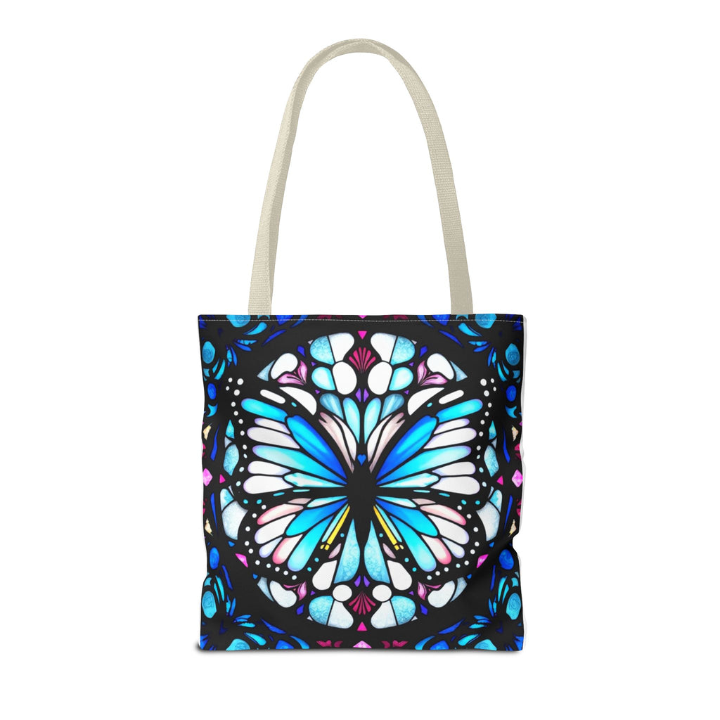 Colorful Butterfly Stained Glass Design Tote Bag