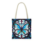 Colorful Butterfly Stained Glass Design Tote Bag