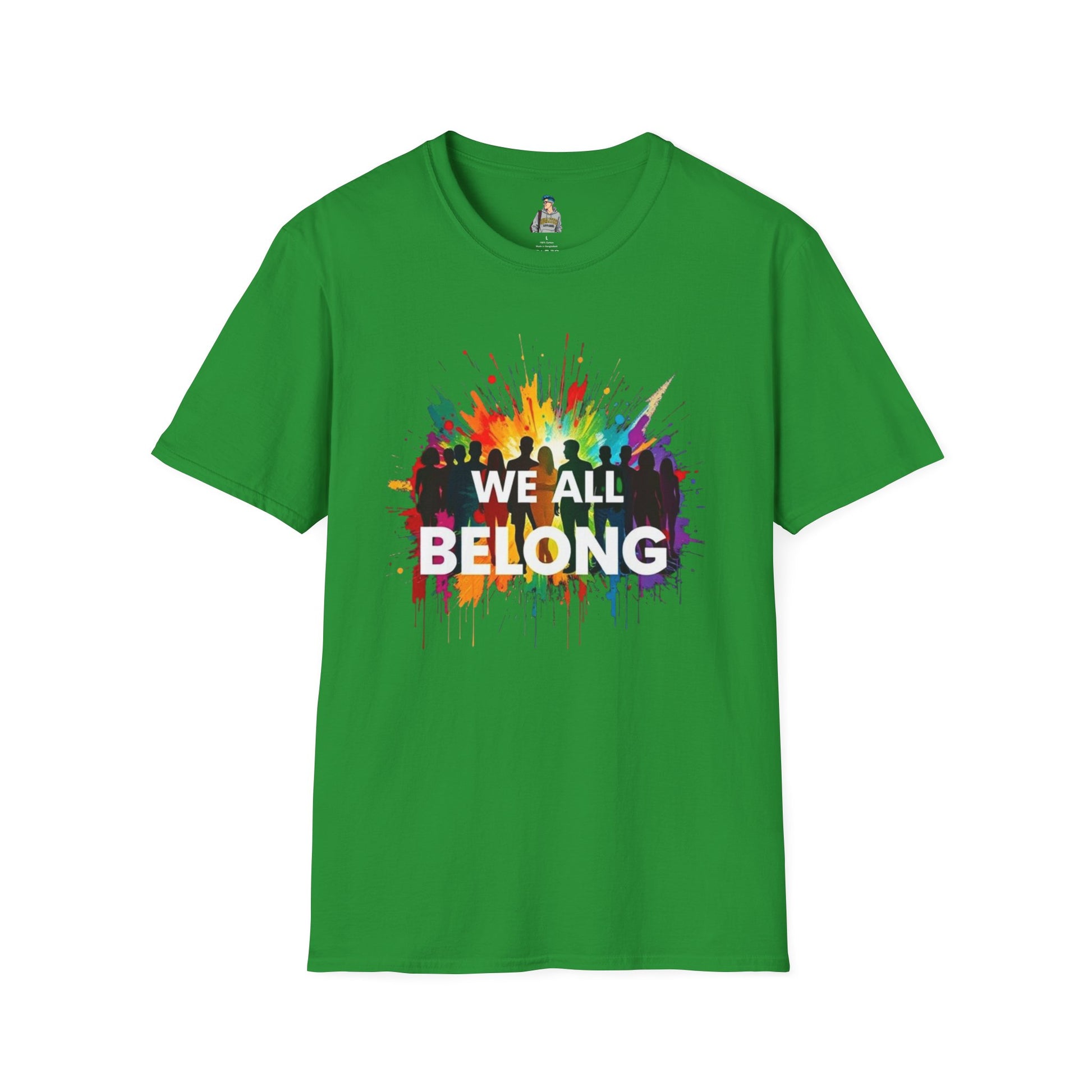 We All Belong Unisex Softstyle T-Shirt - Colorful Pride Tee