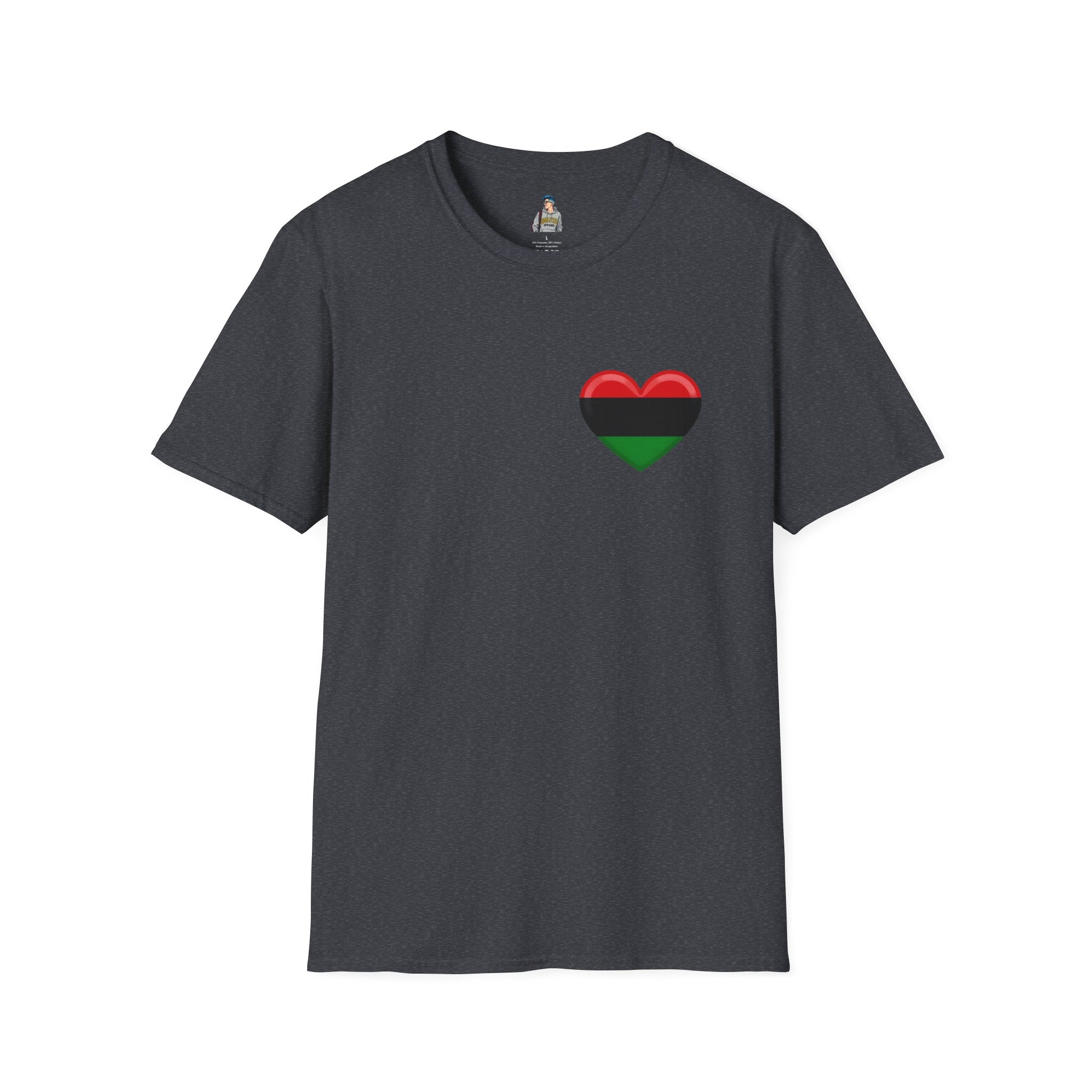 Unity and Heritage Unisex Softstyle T-Shirt with Pan-African Heart