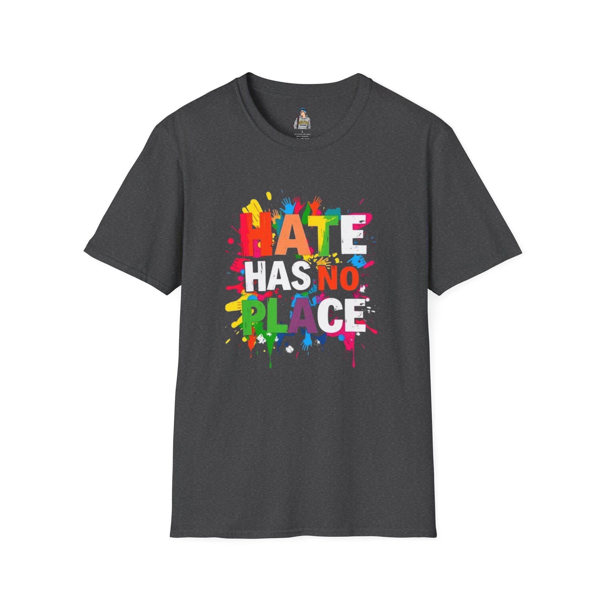 Unisex Softstyle T-Shirt - Hate Has No Place Colorful Graphic Tee