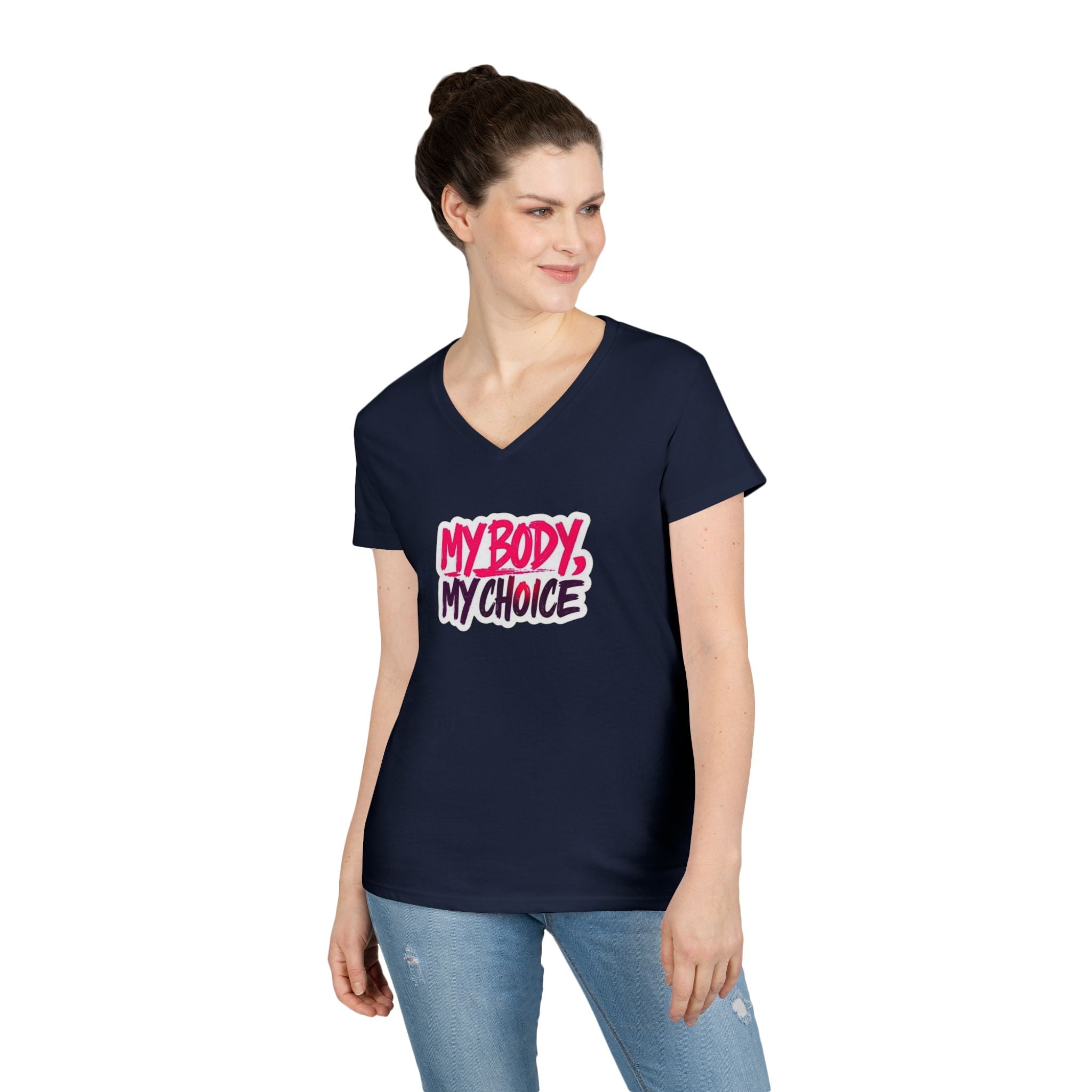 My Body My Choice Ladies' V-Neck Protest T-Shirt