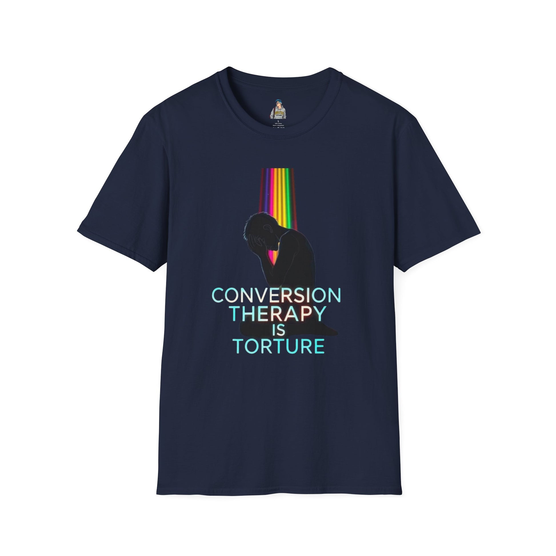 Unisex Softstyle T-Shirt: "Conversion Therapy is Torture" & "We All Belong" - LGBTQ+ Empowerment Tee