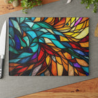 Vibrant Stained Glass Cutting Board - Artistic Kitchen Decor