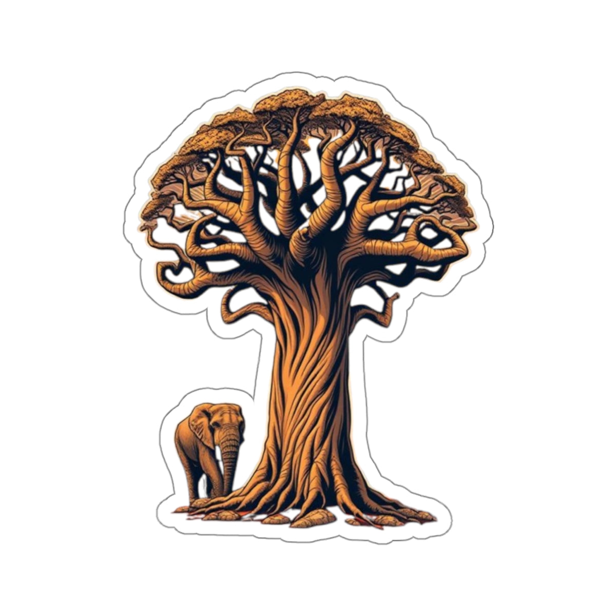 Die-Cut Stickers - Baobab Tree & Elephant