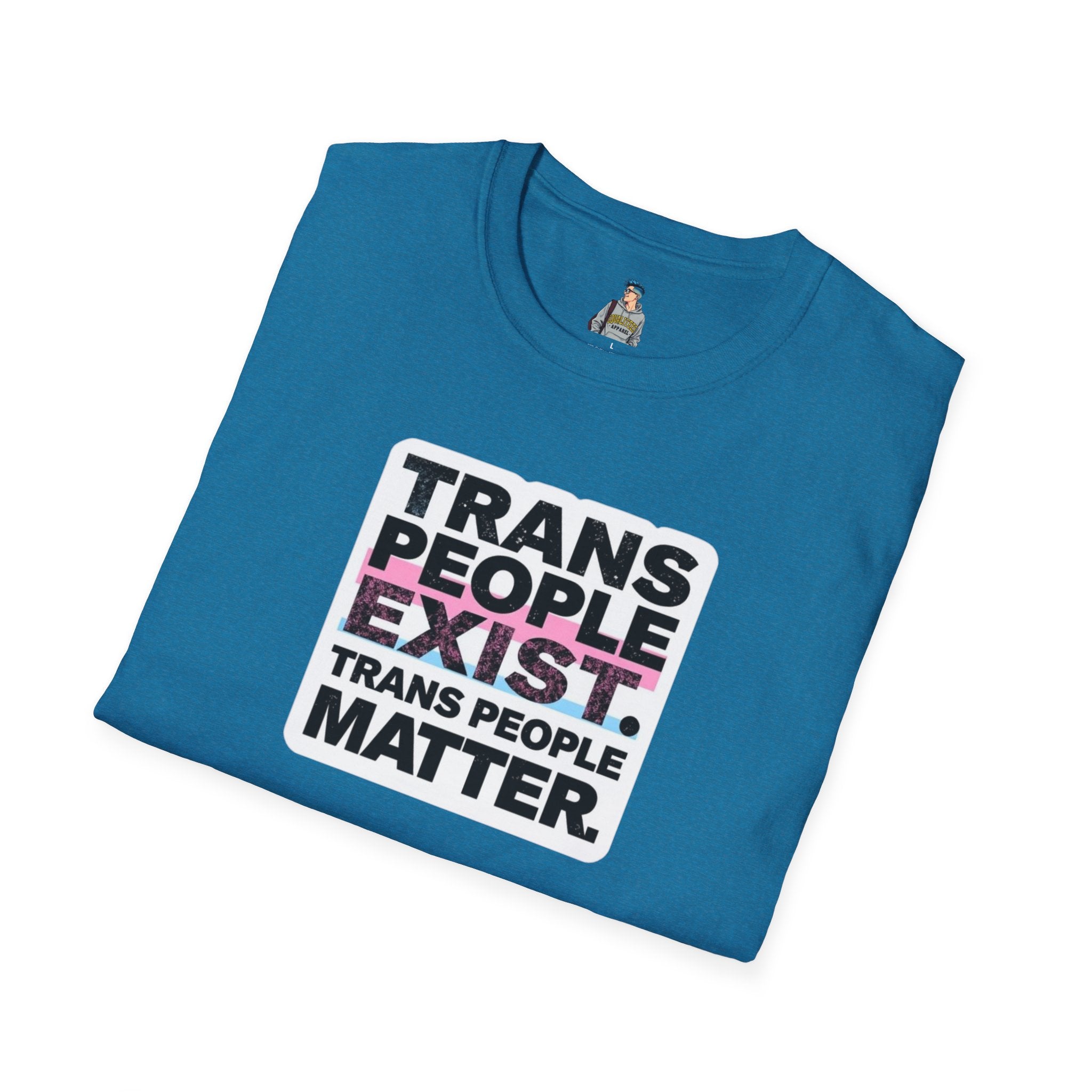 Unisex Softstyle T-Shirt - 'Trans People Exist. Trans People Matter.' Equality Apparel