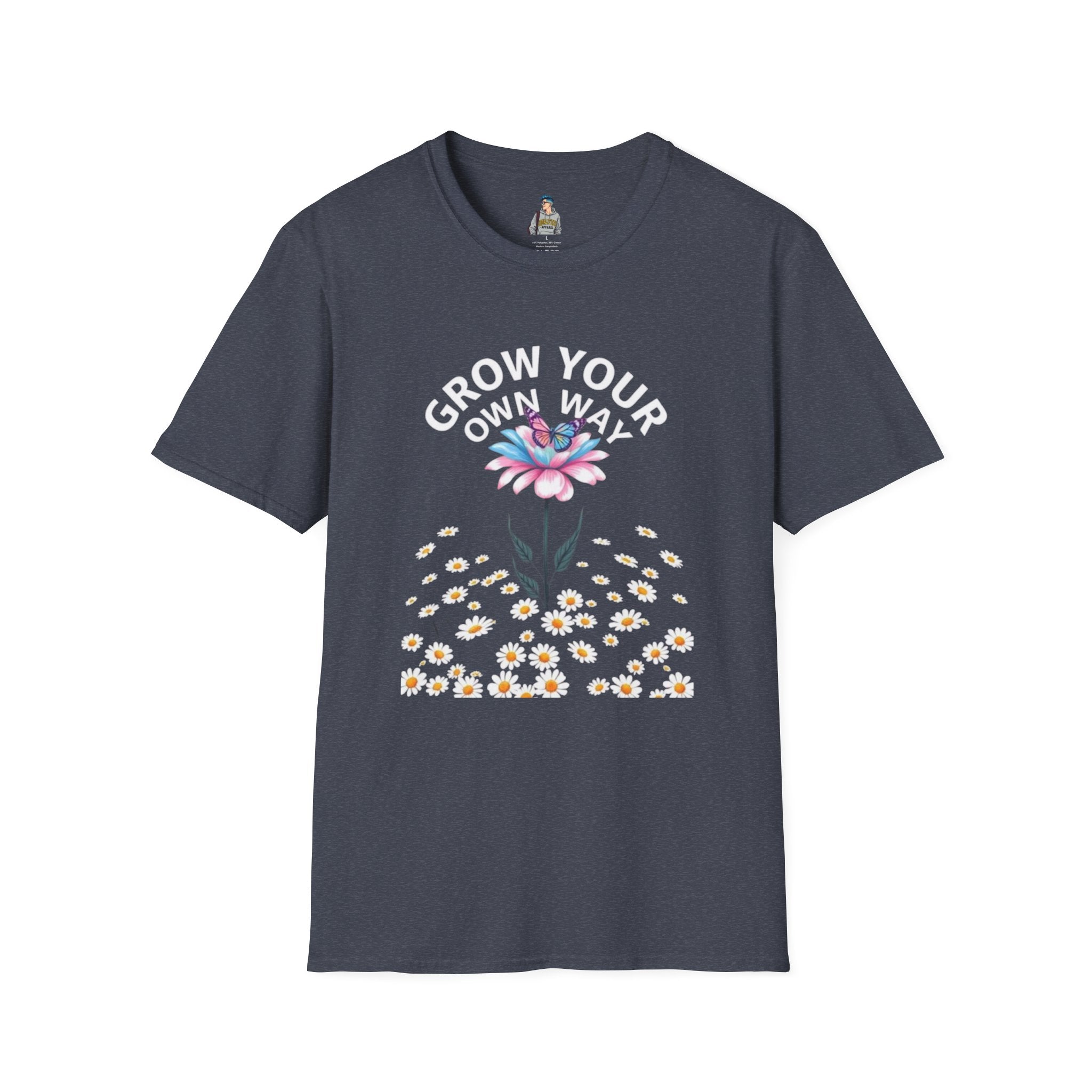 Grow Your Own Way Trans Pride Unisex T-Shirt - Floral Design for Garden Lovers