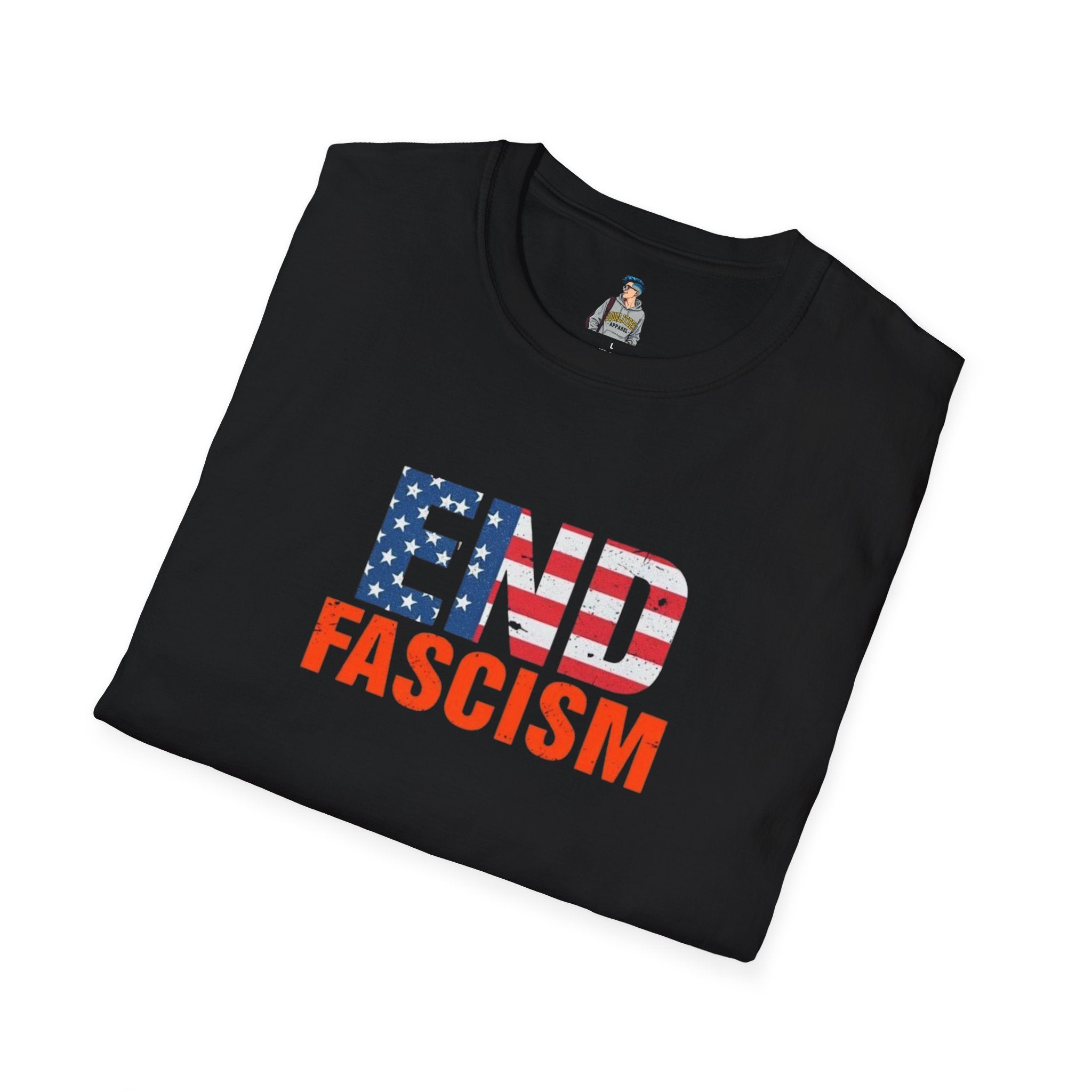 End Fascism Unisex Softstyle T-Shirt | Bold Patriotic Statement Tee